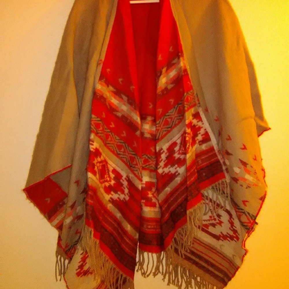 American Eagle reversible cozy southwestern poncho